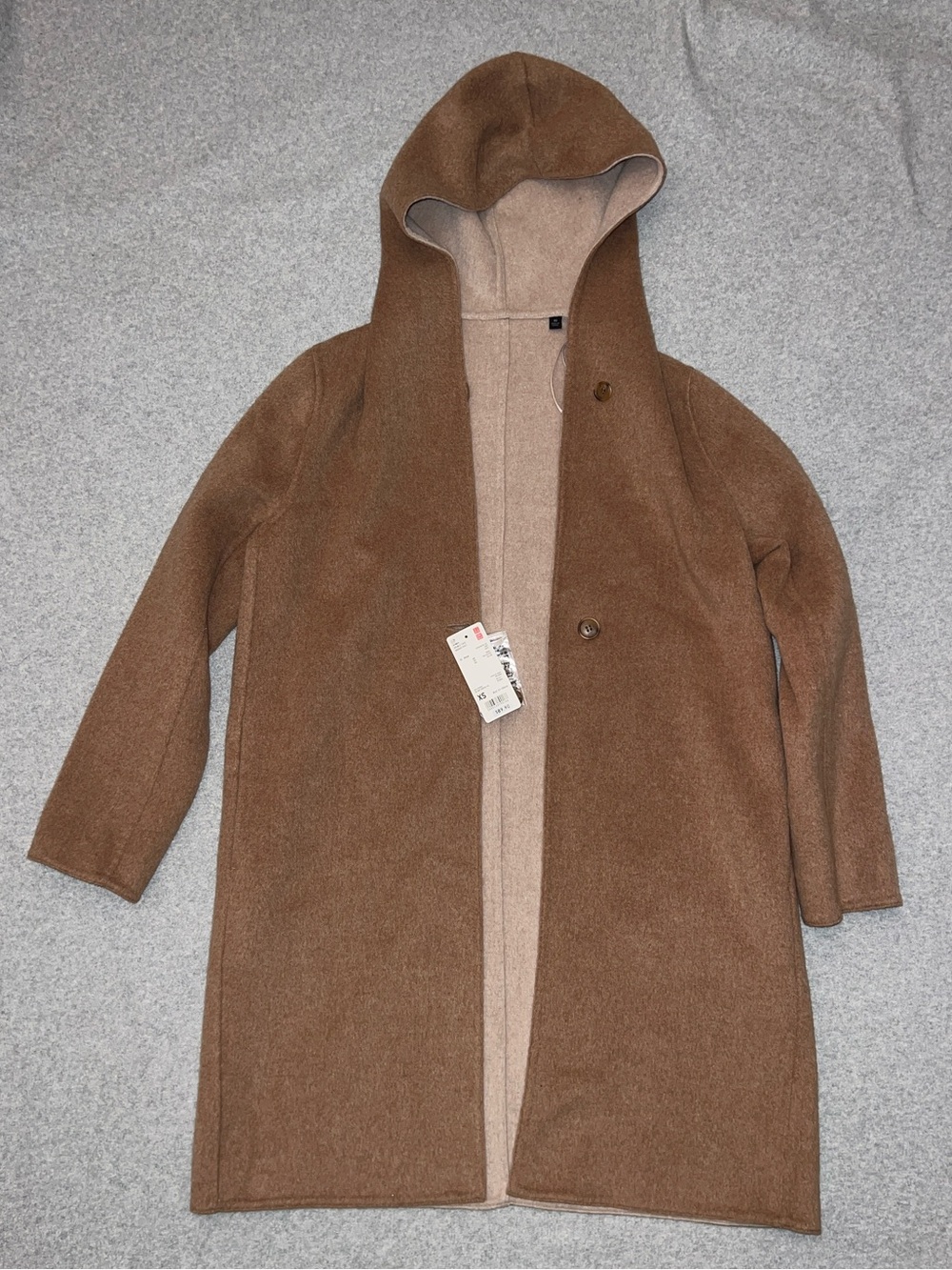 NWT Uniqlo Wool Blend Hooded Coat